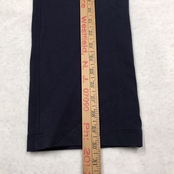 BETABRAND Classic Straight Yoga Dress Pant Women M Navy Stretch Denim Faux Zip - Picture 12 of 16